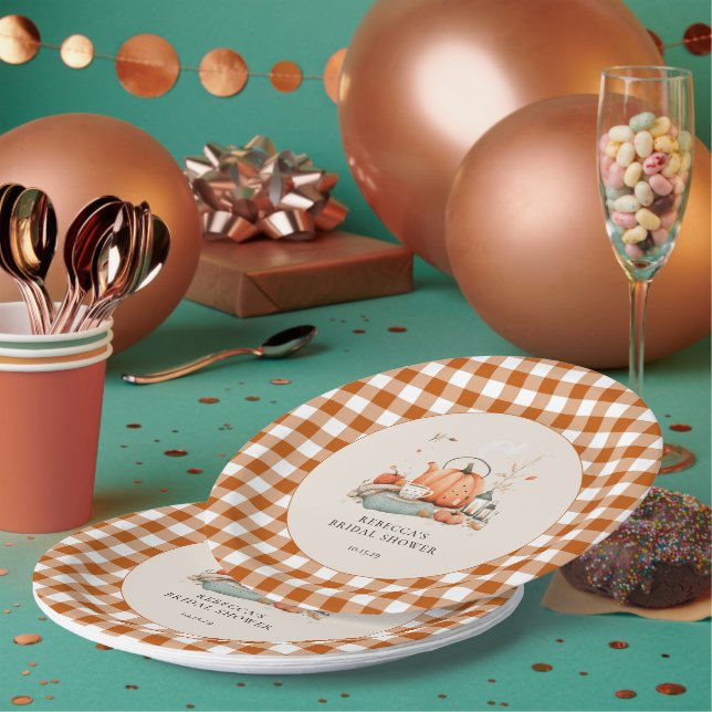 Plato De Papel Calabaza y especias y todo lo bueno de Baby Shower (Multi)