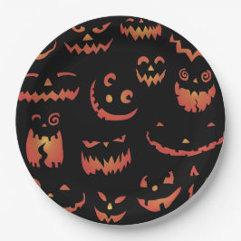 Plato De Papel Calabazas brillando