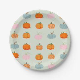Plato De Papel Calabazas coloridas