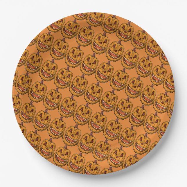 Plato De Papel Calabazas de Creepe (Anverso)