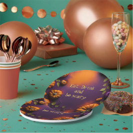Plato De Papel Calabazas de Halloween
