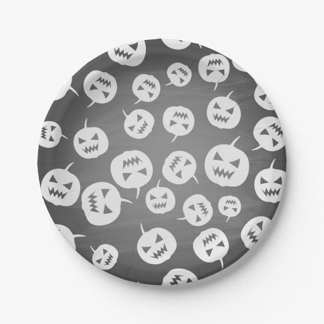 Plato De Papel Calabazas de Halloween (Anverso)