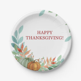 Plato De Papel Calabazas de la acuarela