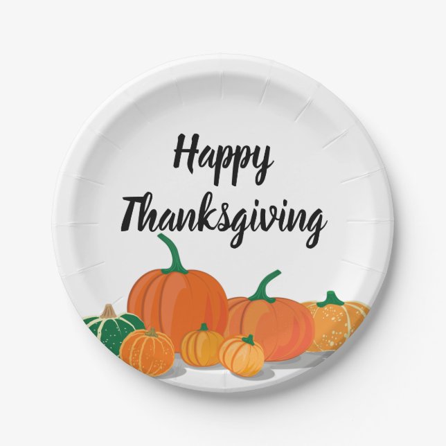 Plato De Papel Calabazas de Naranja (Anverso)