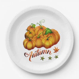 Plato De Papel Calabazas de otoño
