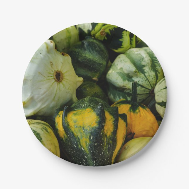 Plato De Papel Calabazas en Abundancia (Anverso)