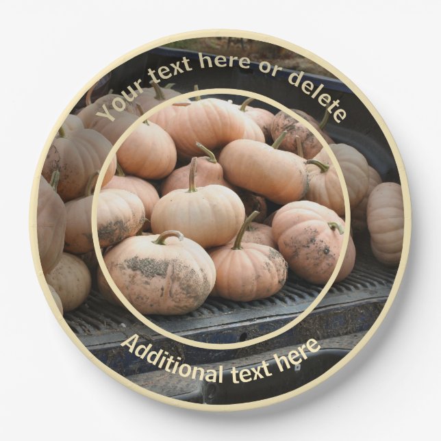 Plato De Papel Calabazas En Camión Caen Tema Fiesta Personalizado (Anverso)