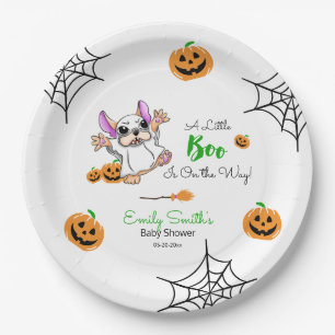 Plato De Papel Calabazas fantasma de Halloween Baby Shower