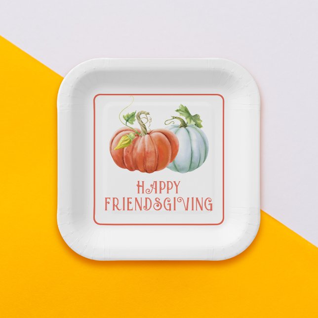 Plato De Papel Calabazas Feliz amistad naranja quemado (Subido por el creador)