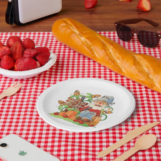 Plato De Papel Calabazas manzanas Hayrides Placas de papel (Subido por el creador)