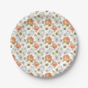 Plato De Papel Calabazas rusas de color de agua caída