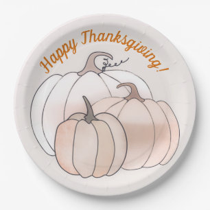 Plato De Papel Calabazas rusticas otoñales