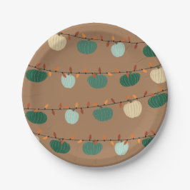 Plato De Papel Calabazas y luces
