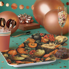 Plato De Papel Calabazas y más, otoño,