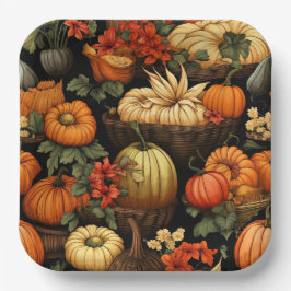 Plato De Papel Calabazas y más, otoño,