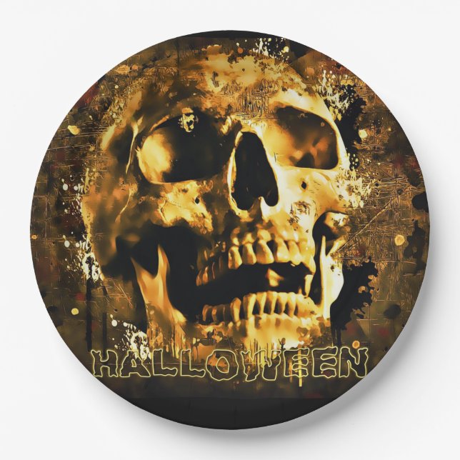 Plato De Papel Calavera (Anverso)