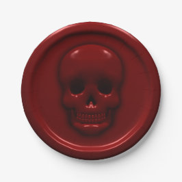 Plato De Papel Calavera de sangre