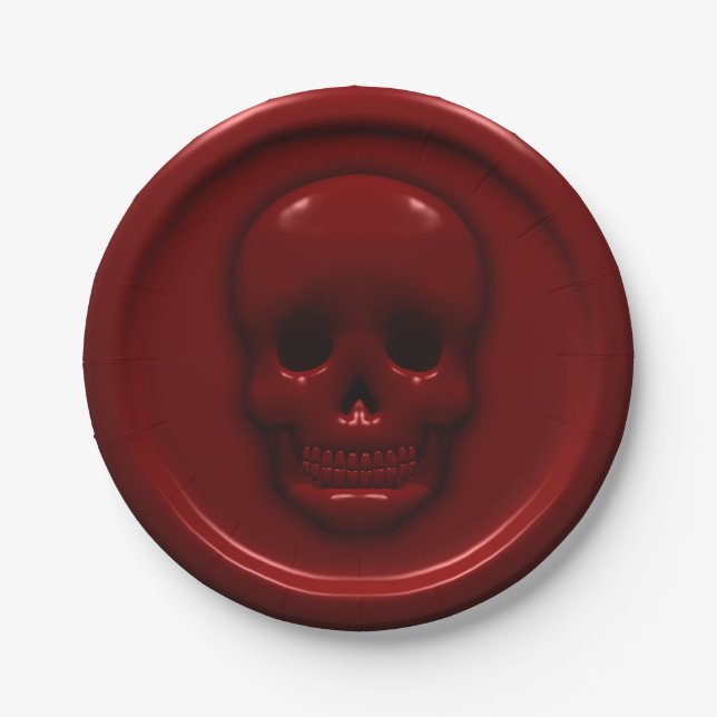 Plato De Papel Calavera de sangre (Anverso)
