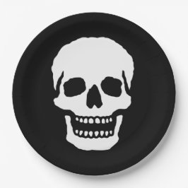 Plato De Papel Calavera riendo aterradora