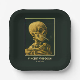 Plato De Papel Calavera Vintage Fumando – Única Inspirada en Van