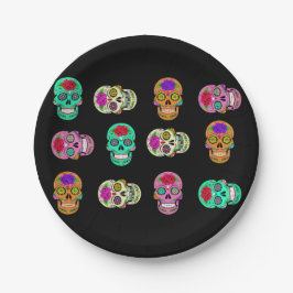Plato De Papel Calaveras de azúcar