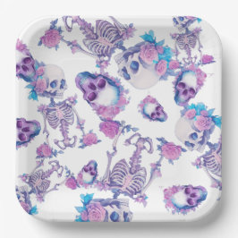 Plato De Papel Calaveras Pastelloween