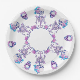 Plato De Papel Calaveras Pastelloween