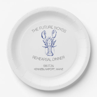 Plato De Papel Calcomanía de cena de ensayo de boda de langosta c