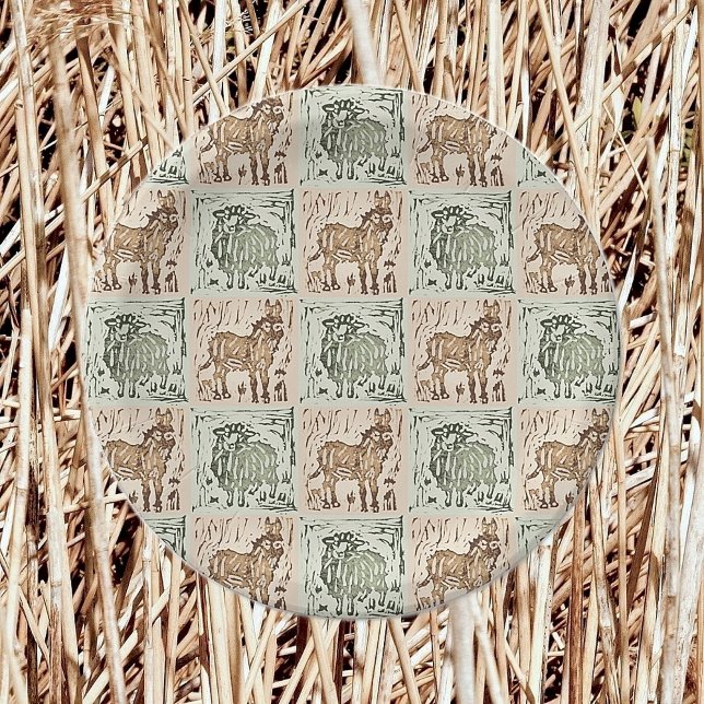 Plato De Papel Caldera del burro de las ovejas impresas en bloque (Subido por el creador)