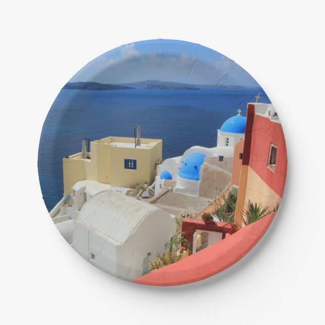 Plato De Papel Caldera, Oia, Santorini, Grecia (Anverso)
