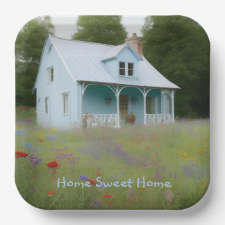 Plato De Papel Calentamiento de casas de la Casa Azul