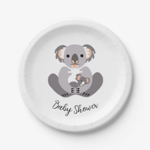 Plato De Papel Cálido KOALA - Ducha para bebé - Fiesta