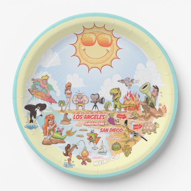Plato De Papel California Beach Plate (Anverso)