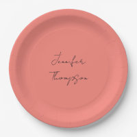 Caligrafía Elegante Coral Rosa Plata Nombre simple