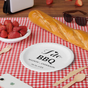 Plato De Papel Caligrafía moderna i do bbq ducha de novia