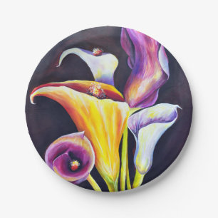 Plato De Papel Calla Lillies