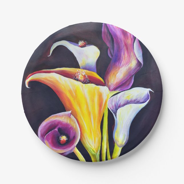 Plato De Papel Calla Lillies (Anverso)