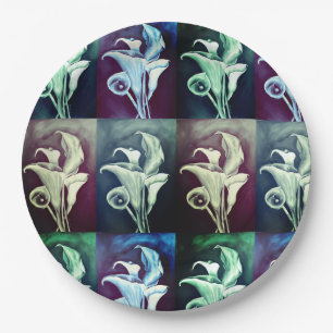 Plato De Papel Calla Lilly - Patrón bohemio