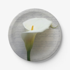 Plato De Papel Calla lily en el viejo guion