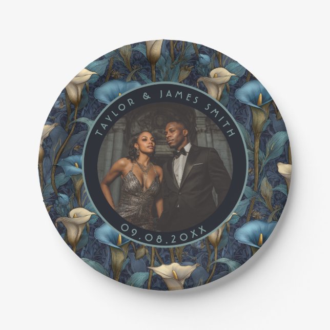 Plato De Papel Calle Lilies, De Moda, Se Pone En La Fiesta Del So (Anverso)