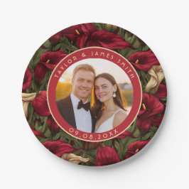 Plato De Papel Calle Negrita Lilies Plates Para Fiesta De Boda Si