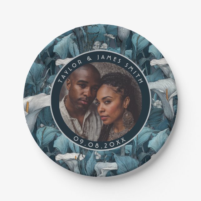 Plato De Papel Calle Única Lilies Plates Para La Fiesta De La Bac (Anverso)