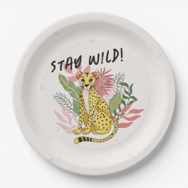 Plato De Papel Calling All Party Animals Cheetah Kids Birthday