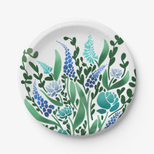 Plato De Papel Calm Abstract Floral