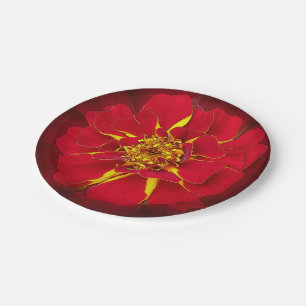 Plato De Papel caloro rojo brillante