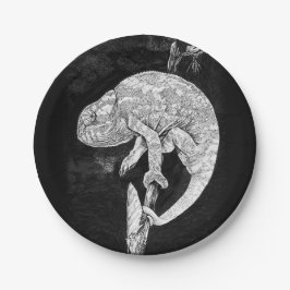 Plato De Papel Camaleón de la fauna