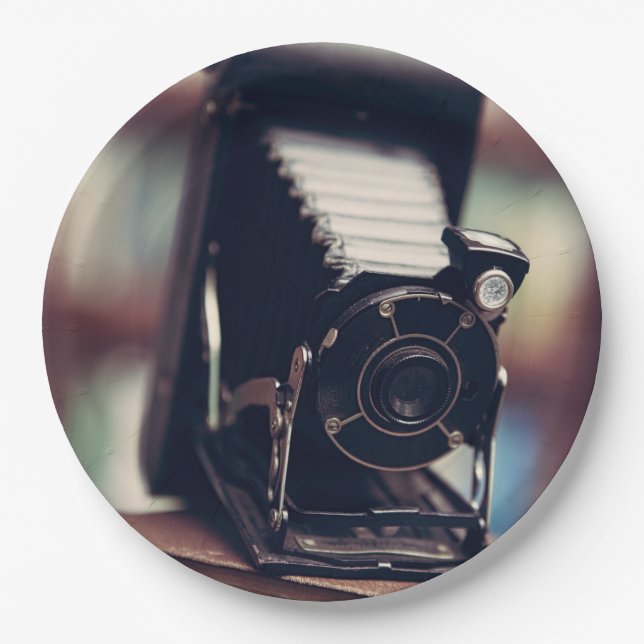 Plato De Papel Cámara de vintage (Anverso)