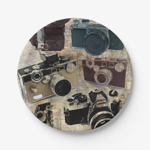 Plato De Papel Cámara del vintage de la fotografía del fotógra