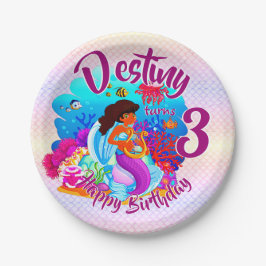 Plato De Papel Cambiar el nombre de la edad de la sirena fiesta d