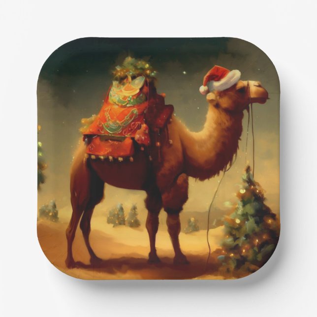 Plato De Papel Camello 1 de los navidades (Anverso)